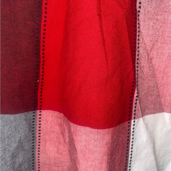 Dress barn size 3X Christmas plaid holiday button down plus size cross stitched - Picture 8 of 13